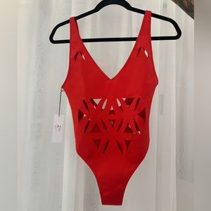 Gigi C Gianna women’s one piece bathing suit red nwt